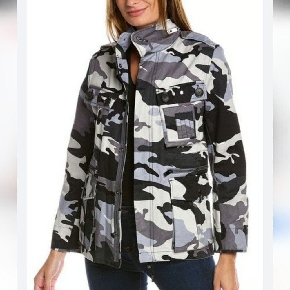 NWT ZADIG & VOLTAIRE Utility Kola Camo Camouflage Black White Jacket Medium